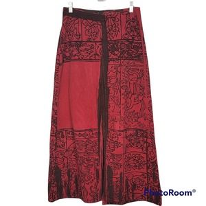 E-Play Red Narrow Wale Corduroy Skirt SZ M